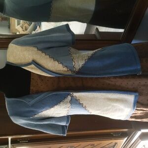 Christopher & Banks Blue and Beige Sweater